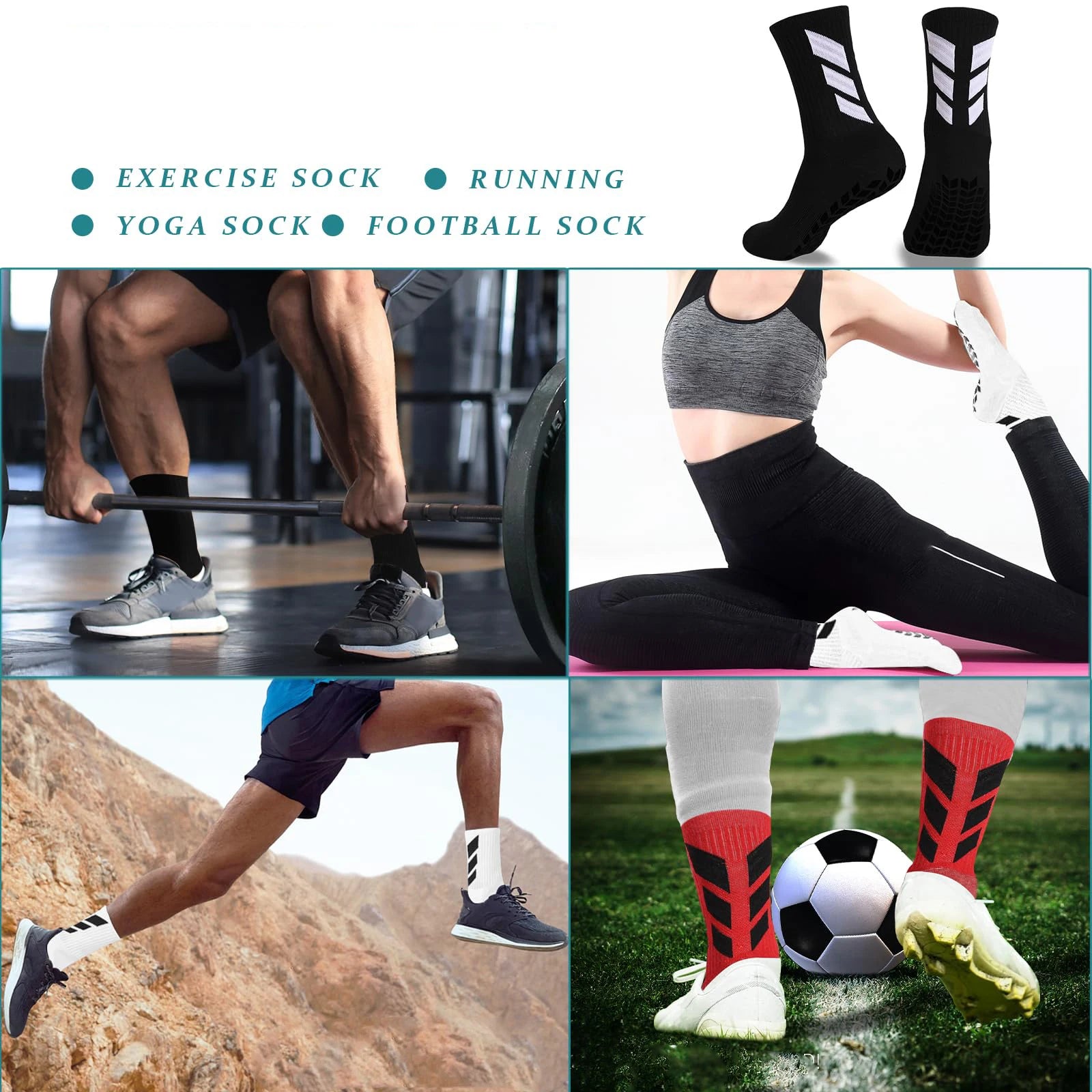 Anti-Slip Football Grip Socks