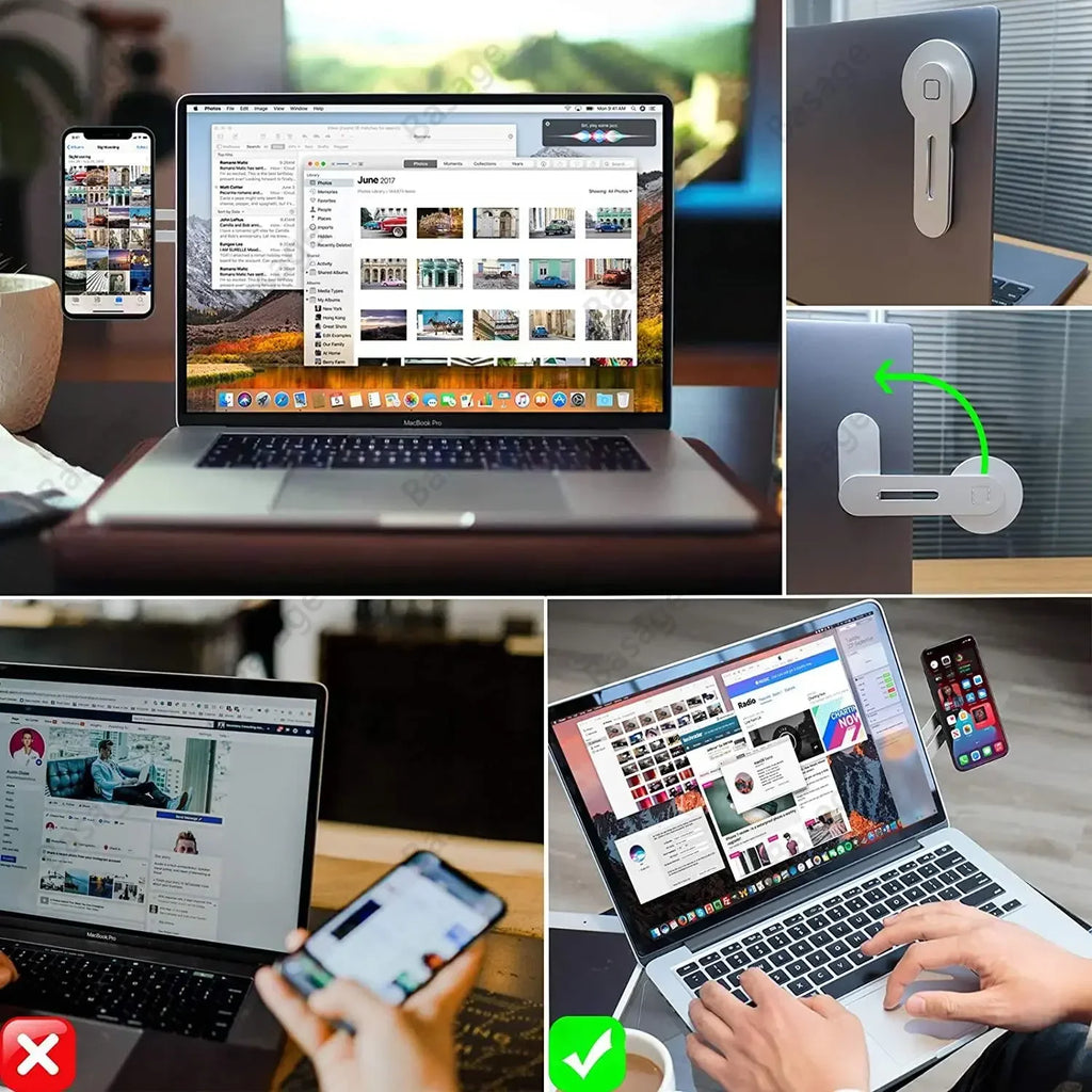 Magnetic Laptop Phone Holder for iPhone 12/13/14/15/16/17 Series